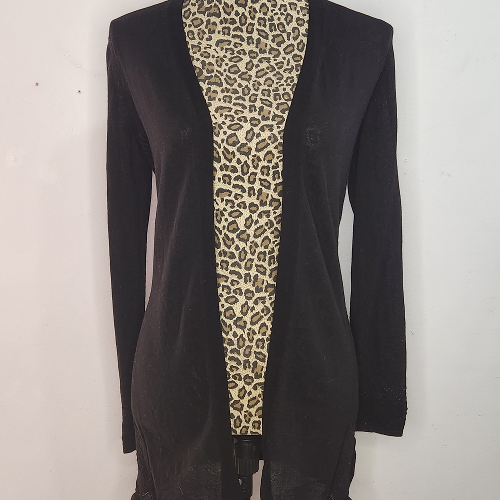 Le Chateau Open-Front Black Women's Lightweight Cardigan